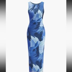Commense Blue and White Maxi Dress